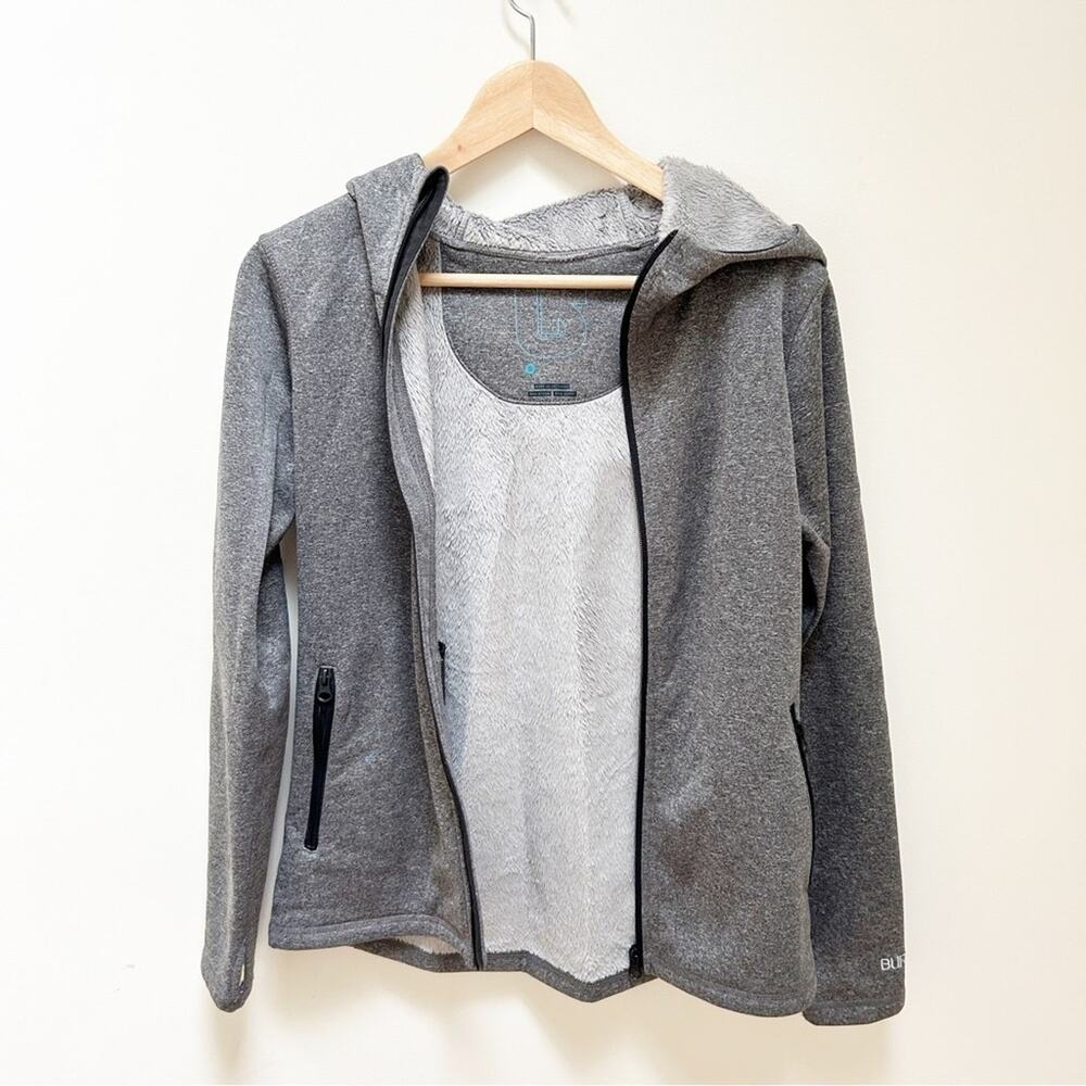 Burton Women's Gray Long Sleeve Front Zip Closure Hooded Jacket w/ Pockets Sz S